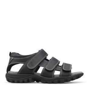 Green Comfort Herresandal med 3 velcroremme og h�lkap sort