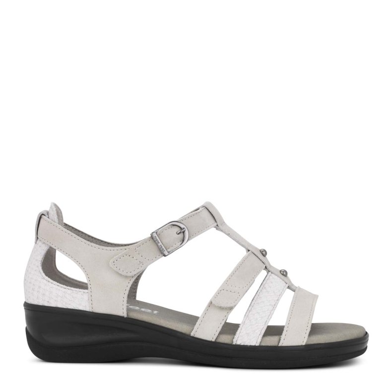 New Feet Sandal med velcro og elastik Hvid