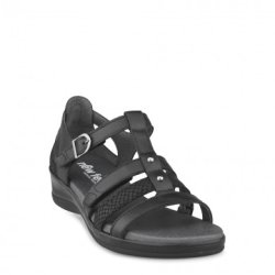 New Feet Sandal med velcro og elastik Sort
