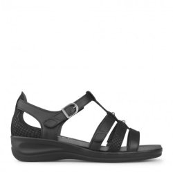 New Feet Sandal med velcro og elastik Sort