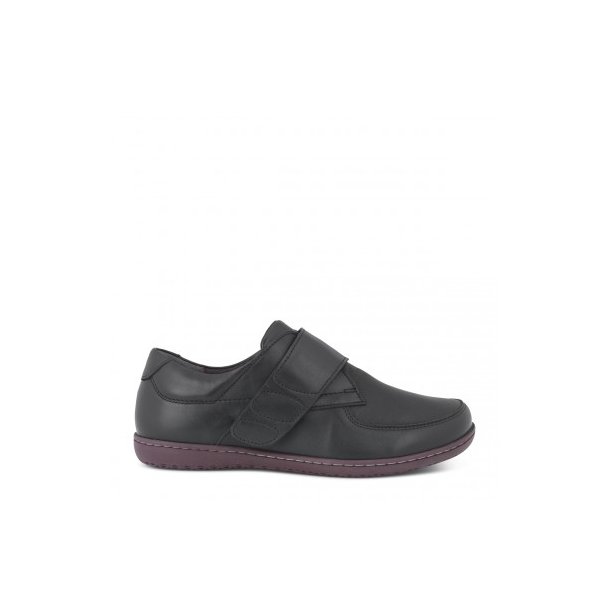 Feet Klassisk sko med bred velcro - Sort - Dame sko/støvler - Boisen