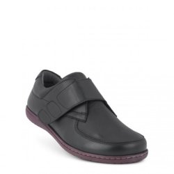 New Feet Klassisk sko med bred velcro Sort 