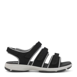New Feet Sandal med 3 velcroremme Sort