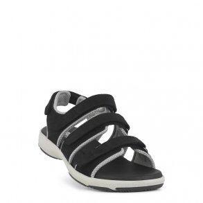 New Feet Sandal med 3 velcroremme Sort