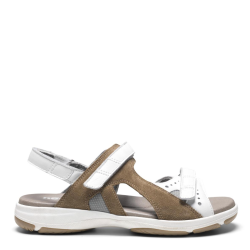 New Feet Damesandal med to velcrob�nd og justerbar h�lstrop 