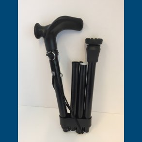 Anatomisk sammenklappelig stok Sort