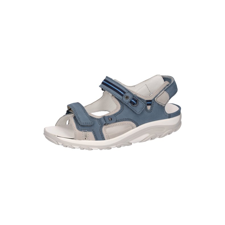 Waldl�ufer Hanni bl� dame sandal med velcro  Lysebl�