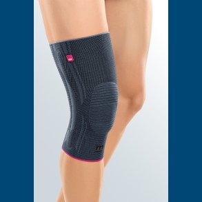 Medi kn�bandage med patella silikonering Genumedi Silver