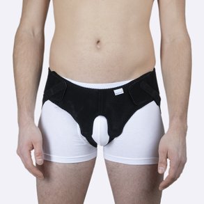 Nordicare lyskebrokbandage, dobbeltsidig Sort