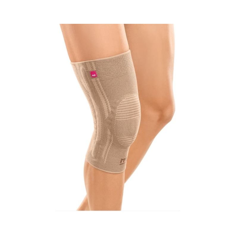 Medi kn�bandage med patella silikonering Genumedi Sand